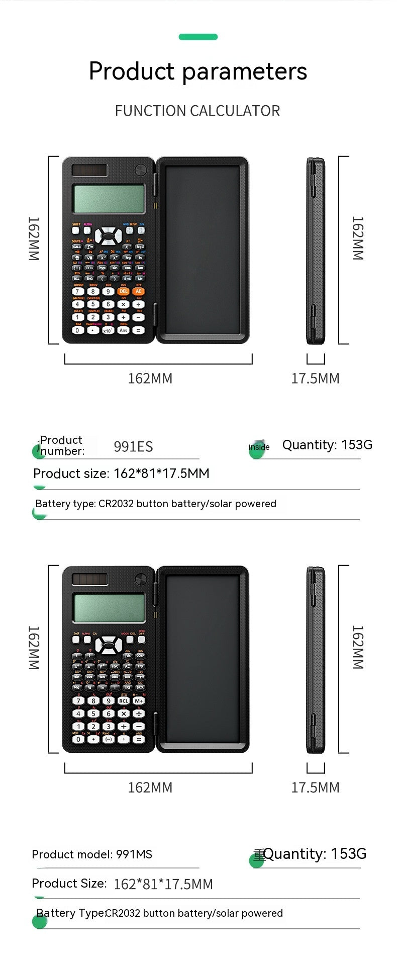 2 In 1 Foldable Scientific Calculators Handwriting Tablet Learning Function Calculator Foldable Desk Scientific Calculators